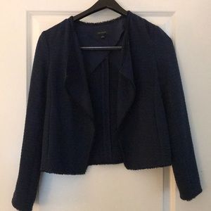 Ann Taylor Navy Blazer with frayed edging
